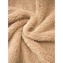 Zip Up Solid Teddy Coat, Casual Long Sleeve Winter Outerwear, Women's Clothing