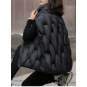 Stand Collar Solid Vest, Elegant Zip Up Sleeveless Warm Vest, Women's Clothing