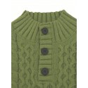 All Match Knitted Cable Sweater, Men's Casual Warm Middle Stretch Stand Collar Pullover Sweater For Fall Winter