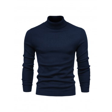 All Match Best Sellers Autumn Winter Pullover Men Solid Turtleneck Sweaters